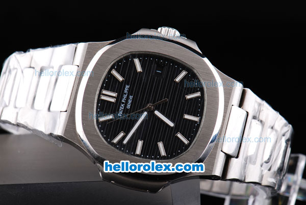 Patek Philippe Geneve Nautilus Automatic SScase with Black Dial and SSband - Click Image to Close